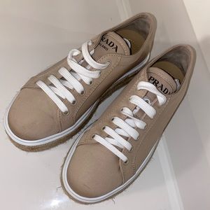 prada espadrille platform sneakers